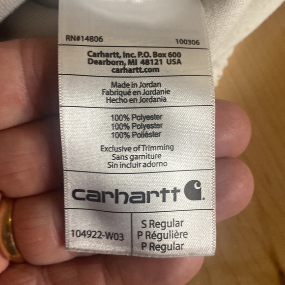 Carhartt women’s relaxed fit fleece pullover jacket white tan size small - Picture 10 of 10